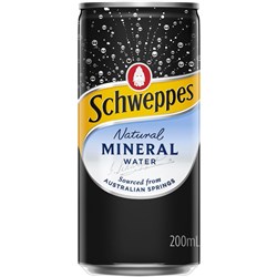 Schweppes Natural Mineral Water 200ml Cans Pack of 24