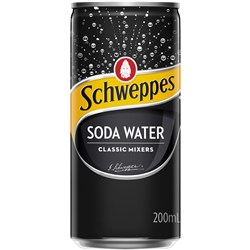 Schweppes Soda Water 200ml Cans Pack of 24