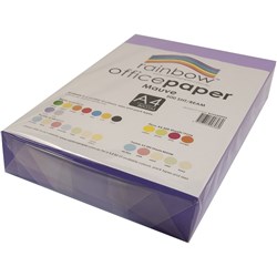 Rainbow Office Copy Paper A4 80gsm Mauve Ream of 500