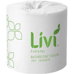 Livi Everyday Toilet Paper Rolls 2 ply 700 Sheets Box of 48