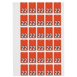 Avery Top Tab 22 Year Code Label 20x30mm Orange Pack Of 150