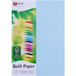 Quill Colour Copy Paper A4 80gsm Powder Blue Ream of 500
