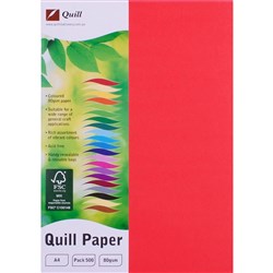 Quill Colour Copy Paper A4 80gsm Red Ream of 500