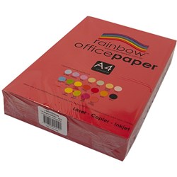 Rainbow Office Copy Paper A4 80gsm Red Ream of 500